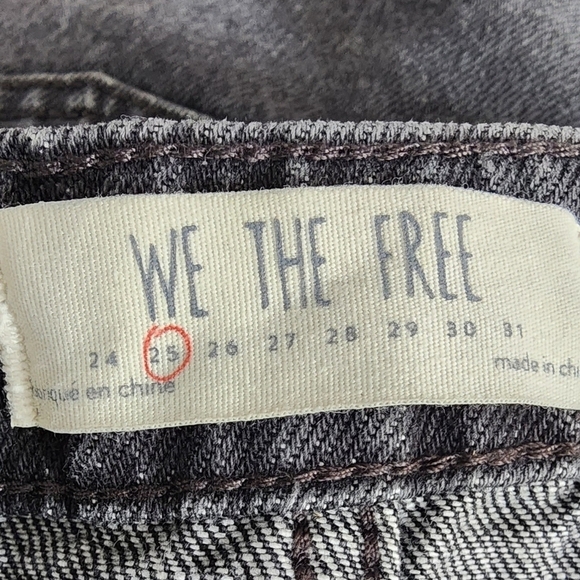 Free People We The Free Rugged A-Line Button Fly Denim Skirt Washed Black 25. - Picture 9 of 10